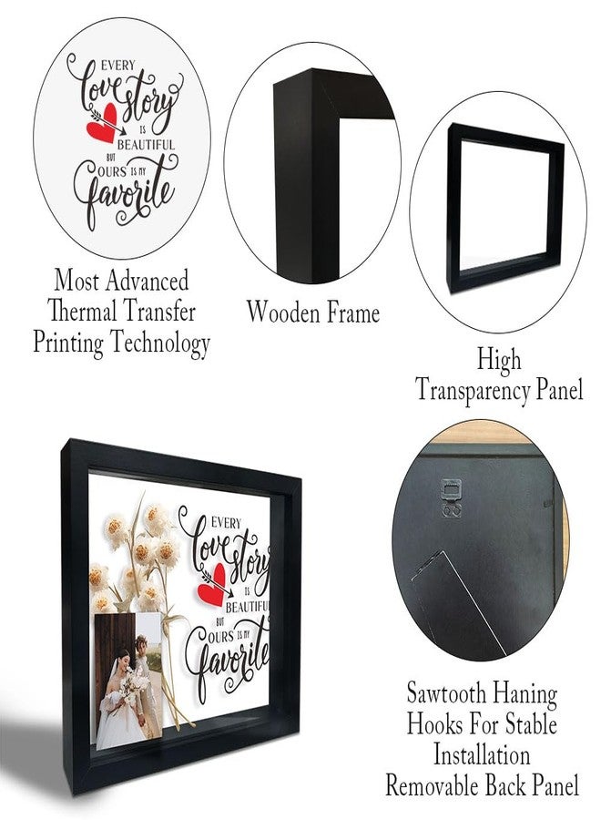 JCVUK Large Shadow Box Frame, Black Shadow Box with 10 DIY Adhesive Dots, Shadow Box Display Case for Tabletop and Wall Display, Engagement Wedding Gift, Home & Office Decoration (10.6" X 8.7") - A02 - Image 4